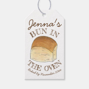Bun in de voorlooprol van het geblazen brood die B Cadeaulabel