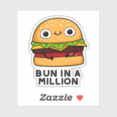 Bun in een miljoen Funny Burger Pun Sticker (Vel)
