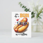Bun in een miljoen hotdog Punny Funny Valentijn Briefkaart (Staand voorkant)