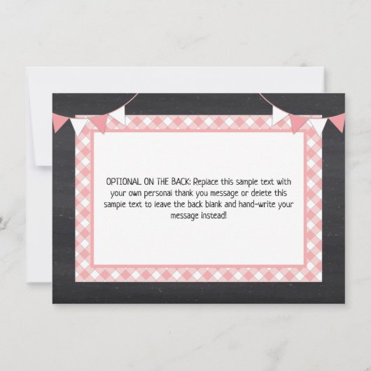 Bun in het Baby shower Oven BabyQ Roze meisje Bedankkaart (Achterkant)