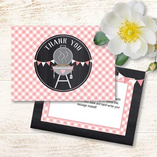 Bun in het Baby shower Oven BabyQ Roze meisje Bedankkaart