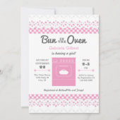 Bun in het Baby shower Oven Girl Kaart (Voorkant)