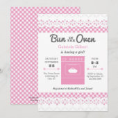 Bun in het Baby shower Oven Girl Kaart (Voorkant / Achterkant)