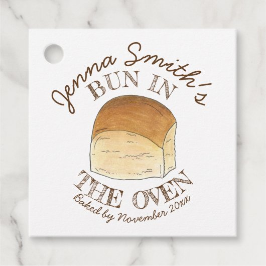 Bun in het Baby shower van het ongebluste brood Bedankjes Labels (Voorkant)