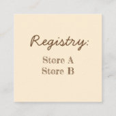 Bun in het Baby shower van het ongebluste brood Informatiekaartje (Achterkant)