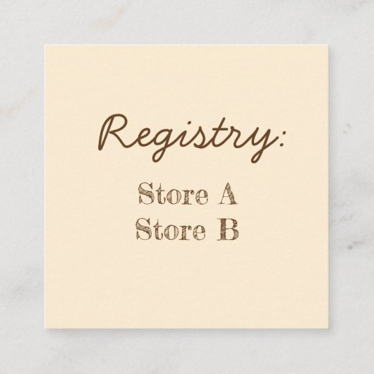 Bun in het Baby shower van het ongebluste brood Informatiekaartje (Achterkant)