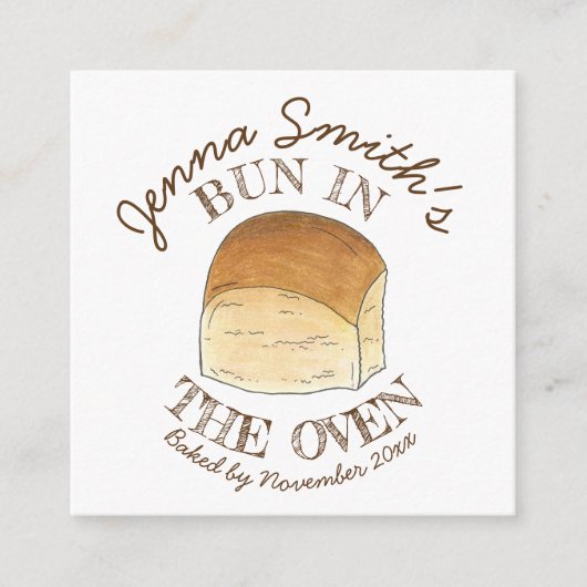 Bun in het Baby shower van het ongebluste brood Informatiekaartje (Voorkant)