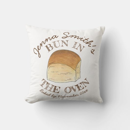 Bun in het Baby shower van het ongebluste brood Kussen (Voorkant)