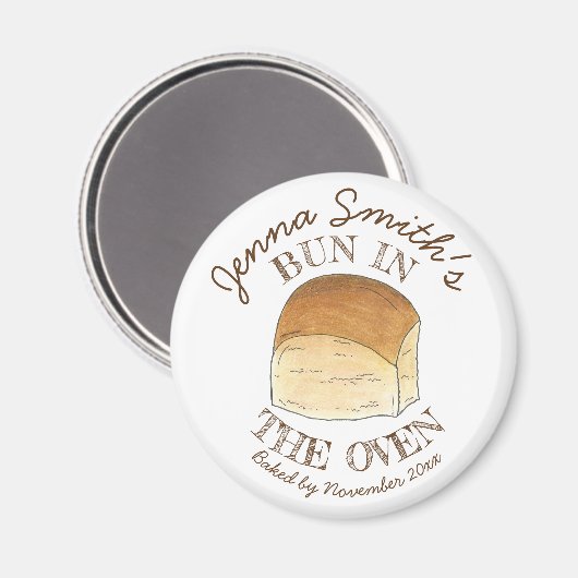 Bun in het Baby shower van het ongebluste brood Magneet (Voorkant / Achterkant)