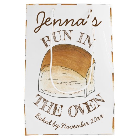 Bun in het Baby shower van het ongebluste brood Medium Cadeauzakje (Achterkant)