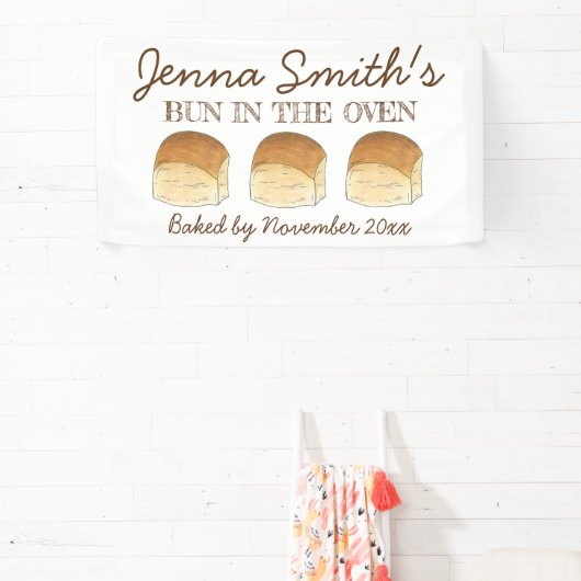 Bun in het Baby shower van het ongebluste brood Spandoek (Insitu)