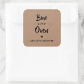 Bun in het Label Oven, Baby shower Sticker, Kraft (Tas)