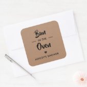 Bun in het Label Oven, Baby shower Sticker, Kraft (Envelop)