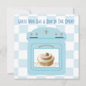 Bun in het Oven Baby Blue Baby shower Kaart (Voorkant)