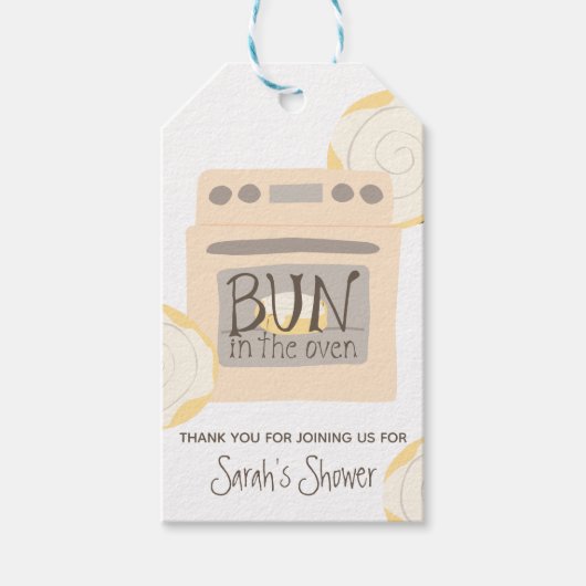 Bun in het Oven Baby shower Cadeaulabel (Voorkant)