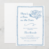 Bun in het Oven Baby shower Kaart (Voorkant / Achterkant)