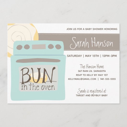 Bun in het Oven Baby shower Kaart (Voorkant)