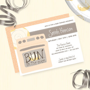 Bun in het Oven Baby shower Kaart