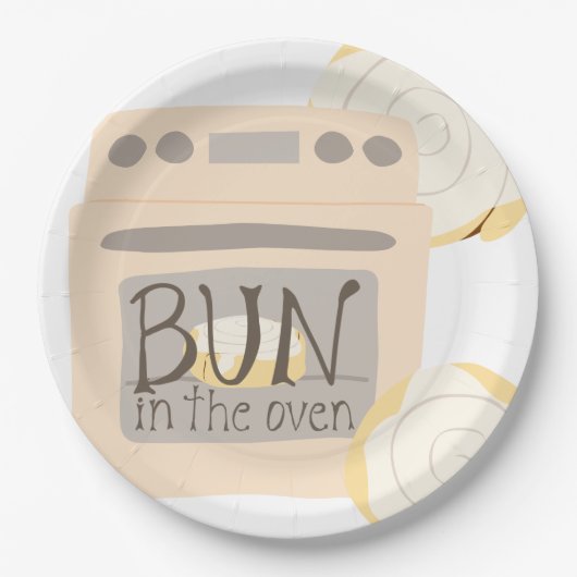 Bun in het Oven Baby shower Papieren Bordje (Voorkant)