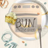 Bun in het Oven Baby shower Papieren Bordje