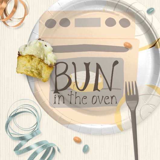 Bun in het Oven Baby shower Papieren Bordje