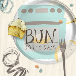 Bun in het Oven Baby shower Papieren Bordje