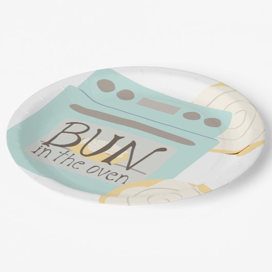 Bun in het Oven Baby shower Papieren Bordje (Gekanteld)