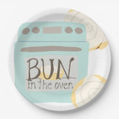 Bun in het Oven Baby shower Papieren Bordje (Voorkant)
