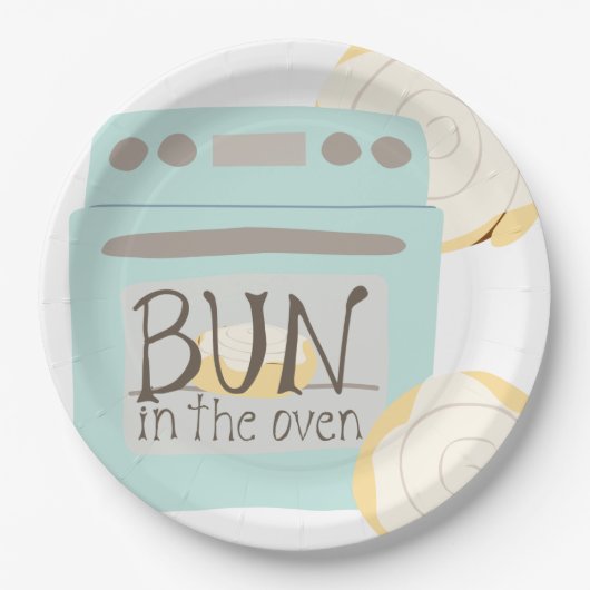 Bun in het Oven Baby shower Papieren Bordje (Voorkant)