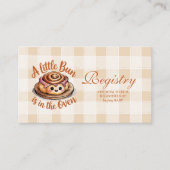 Bun in het Oven Baby shower Registry Informatiekaartje (Voorkant)