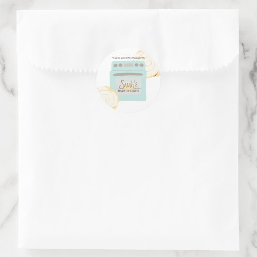 Bun in het Oven Baby shower Ronde Sticker (Tas)