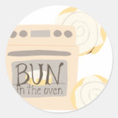 Bun in het Oven Baby shower Ronde Sticker (Voorkant)