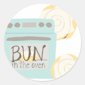 Bun in het Oven Baby shower Ronde Sticker (Voorkant)