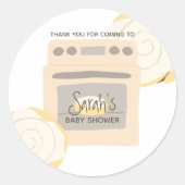 Bun in het Oven Baby shower Ronde Sticker (Voorkant)