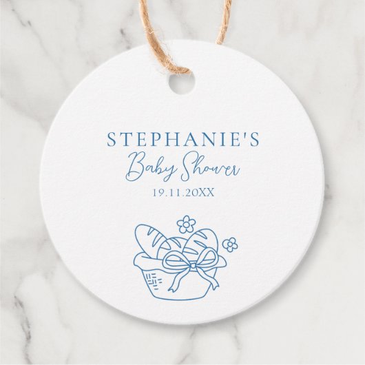 Bun in het Oven Baby shower Rustic Bedankjes Labels (Voorkant)