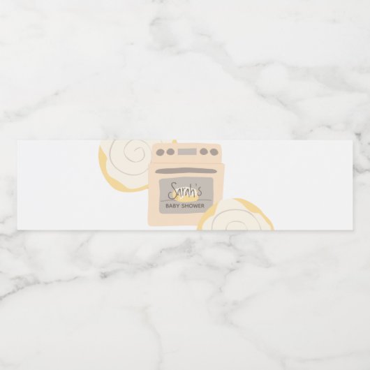 Bun in het Oven Baby shower Waterfles Etiket (Enkel label)