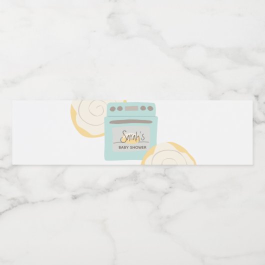 Bun in het Oven Baby shower Waterfles Etiket (Enkel label)