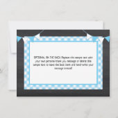 Bun in het Oven BabyQ Baby shower Blue Chalkboard Bedankkaart (Achterkant)