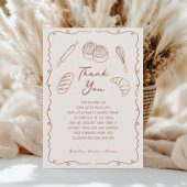 Bun in het Oven Bakery Baby shower Bedankkaart