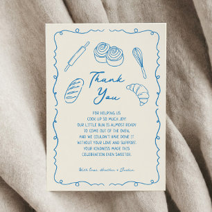 Bun in het Oven Bakery Baby shower Bedankkaart