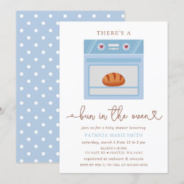 Bun in het Oven Blue Baby Boy Baby shower Kaart