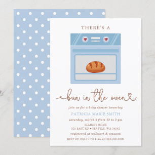 Bun in het Oven Blue Baby Boy Baby shower Kaart
