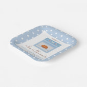 Bun in het Oven Blue Baby Boy Baby shower Papieren Bordje (Gebogen)