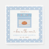 Bun in het Oven Blue Baby Boy Baby shower Servet (Voorkant)