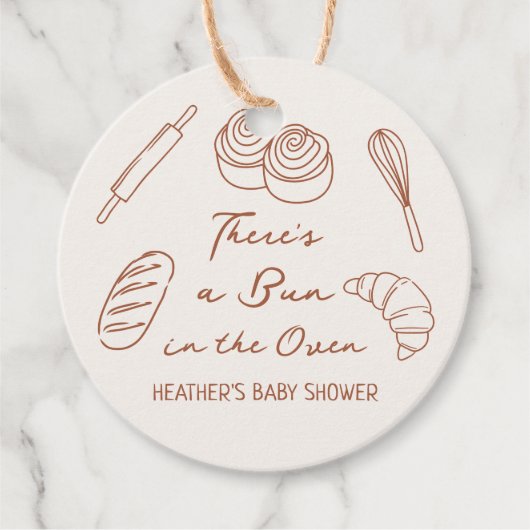 Bun in het Oven Bread Bakery Baby shower Bedankjes Labels (Voorkant)