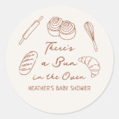 Bun in het Oven Bread Bakery Baby shower Ronde Sticker (Voorkant)
