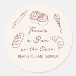 Bun in het Oven Bread Bakery Baby shower Ronde Sticker