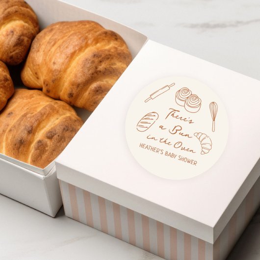 Bun in het Oven Bread Bakery Baby shower Ronde Sticker