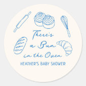 Bun in het Oven Bread Boy Baby shower Ronde Sticker (Voorkant)