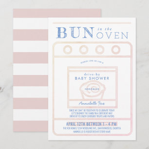Bun in het Oven Girl Pink Drive-by Baby shower Kaart